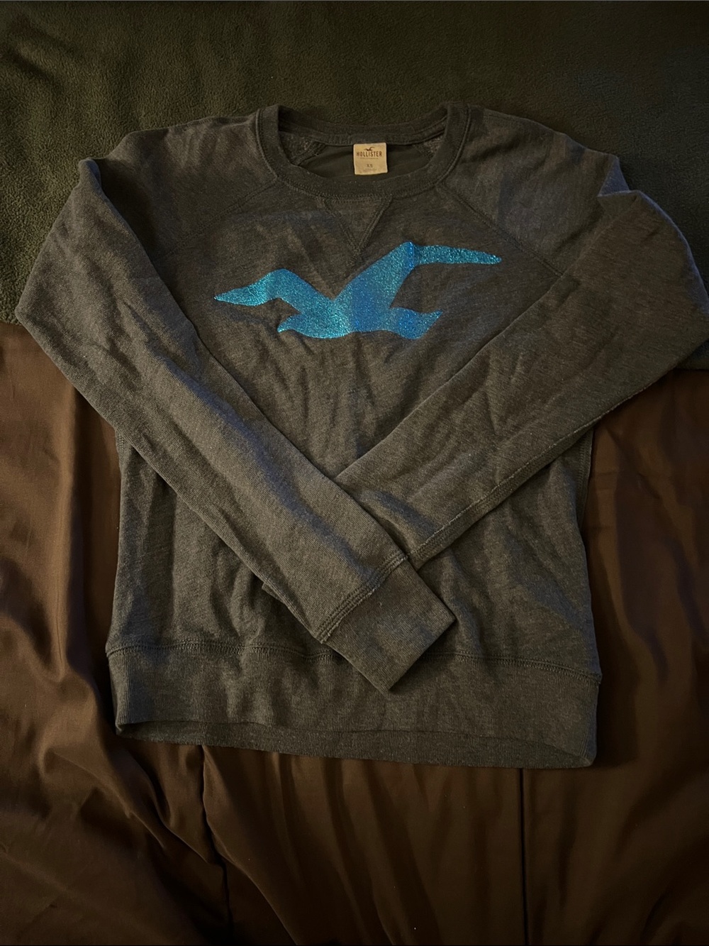 Vintage Hollister Dark Gray Crewneck Sweater with mesh back